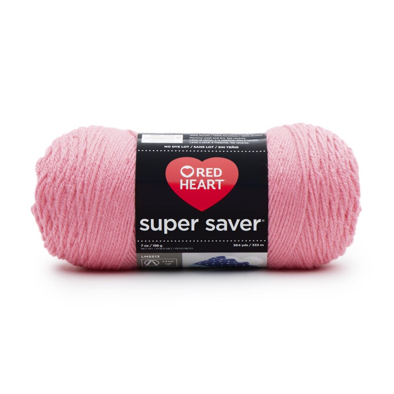 RED HEART Super Saver Yarn, Perfect Pink - Image 1